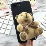 Soft TPU 3D Cartoon Bear Doll Stand Back Cover Cell Phone Case For iPhone 7 6s
