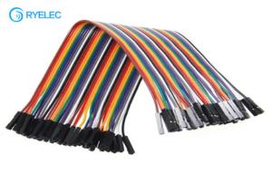 China 40 Pin Dupont Header Female To Female Jumper Wires 2.54 Mm Pitch Connector Available factory
