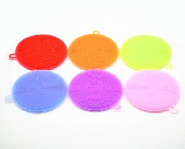 Kitchen Best Fancy Reusable High Quality Silicone Brush Cleaning Pad Circle