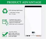 Rechargeable Wall Mount Lifepo4 Battery Pack 51.2V 10KWH 200AH