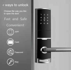 China 4 in 1 Keyless Entry Password Apartment Smart Door Lock with 4pcs AA Battery factory
