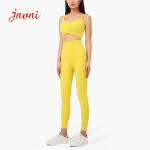 Cropped Strappy Bra 210gsm Yoga Activewear Sets High Waist Fitness Set