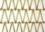 1.5m Gold Metal Mesh Conveyor Belt Anticorrosion For Exhibition Halls