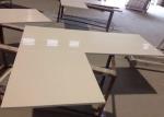 L - Sharped Quartz Bathroom Vanity Tops , White Kitchen Quartz Countertops