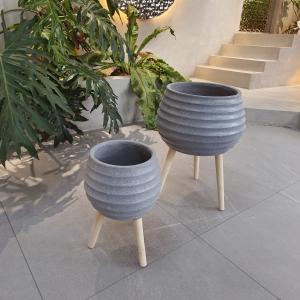 China High Durability Fiber Clay Planters For Garden Fire Resistant factory
