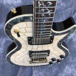 Custom Abalone Veneer top Electric Guitar Flower Inlays Gold Hardware
