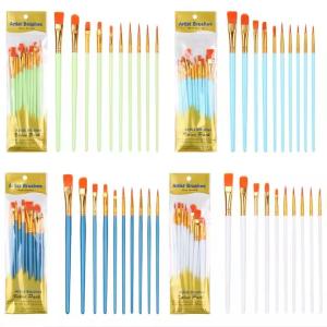 China Wooden Acrylic Paint Artist Brush Set , 10PCS Paint Brush Kit For Beginners factory