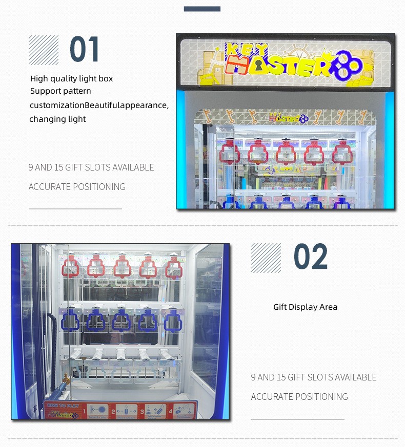 Voltage 110V / 220V / 230V Key Master Game Machine with Metal Acrylic Plastic Parts