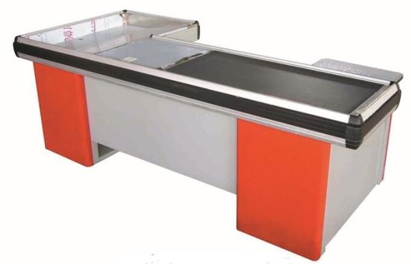 Durable Supermarket Cashier Checkout Counter With Conveyor Belt , Corrosion