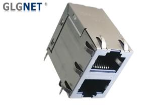 China IEEE 802.3u Dual Port Rj45 Connector Stacked Magnetic RJ45 Connector factory