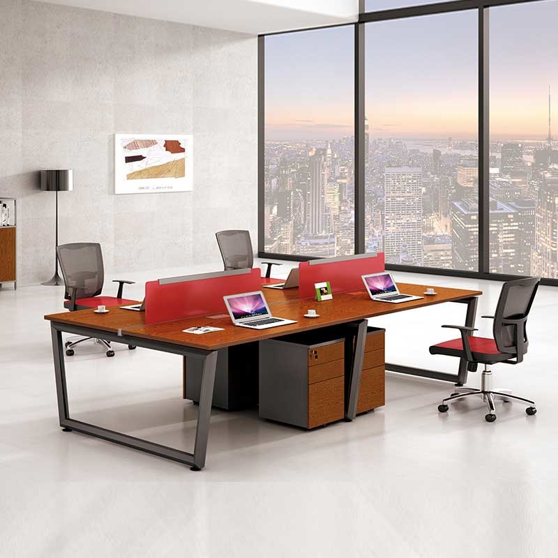 Modular Open Area Workstation Wooden Cubicle Workstation Desk