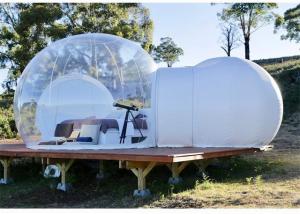 China Commercial Inflatable Bubble Sphere Tent with Two Room one Tunnel for Sale factory