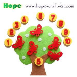 China Felt DIY Material Kids Toddler Children Numbers Education Kits Teaching Aids digits Felt Fruit Vegetables OEM ODM factory