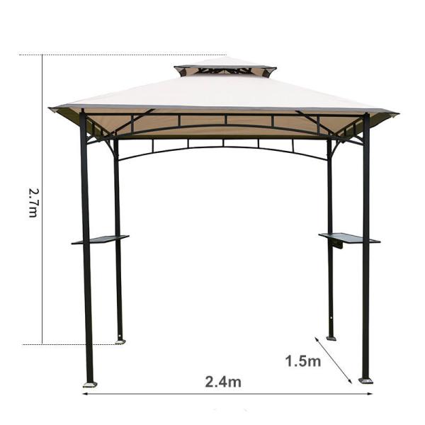 Aluminum Profile Hard Top Pavilion Canopy 0.5 Rotary Metal Roof Gazebo