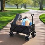 Steel Plastic Four Sided Outdoor Wagon Cart Customizable Folding Wheelbarrow