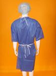 Comfortable Non Woven Surgical Gown Flat Round Neck Style SMS PP Material