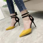 ZM024 New 2020 Summer Ladies High Heel Sandals Double Strap Sexy Cat Heel Women
