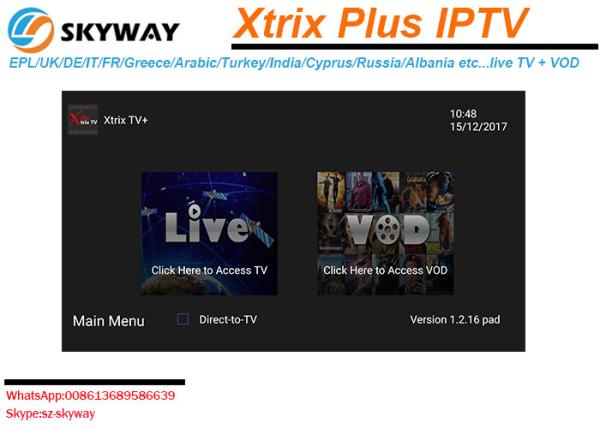 2018 word cup iptv Xtrix Plus IPTV can watch UK IT DE Greece Russia EPL etc