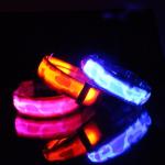 Durable Single Luminous Fiber Optic LED Light Up Pet Collar Cell Battery For