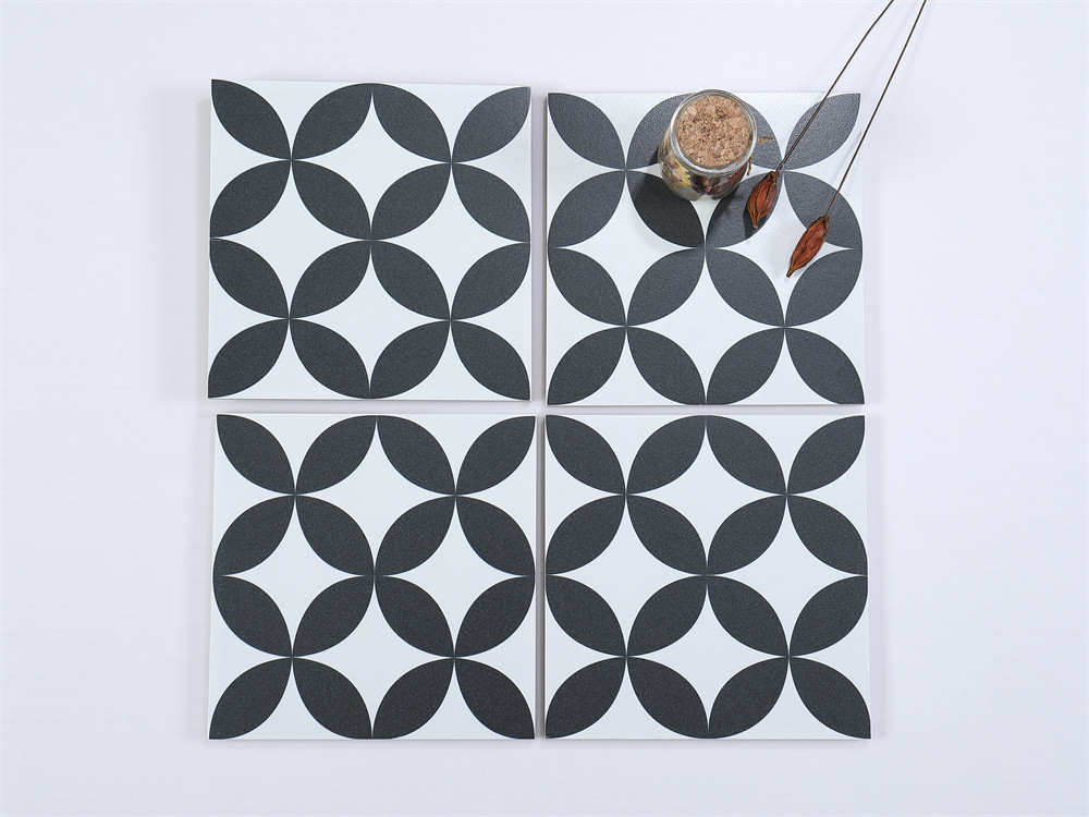 White And Black Wear-Resistant 20x20cm Inside Wall And Floor Tiles For Residential Hotel Balcony Bathroom