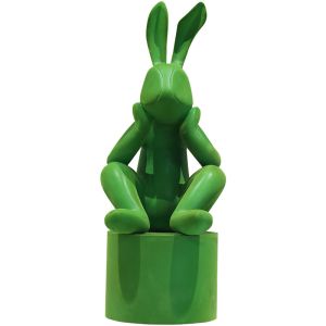 800 Mm Resin Rabbit Statues , OEM ODM Animal Garden Sculptures