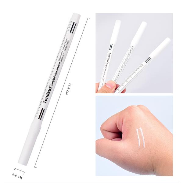 Easy-to-Erase White Permanent Makeup Marker Pen for Laser Beauty Micro Needle Embroidery Skin Positioning-Durable Plastic