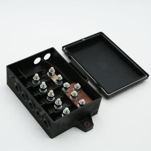 5P 5 Ways 200A Rated Current 48V DC MIDI Fuse Holder Electrical Junction Box for