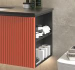 good plywood Melamine Cabinet Red Timber Vanity Bathroom Cabinet ISO9001