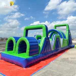 China Adult Inflatable Obstacle Race Blue Green For Crazy Beast Newcomer Training Camp factory