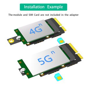 Mini PCI-E to NGFF M.2 B-Key Adapter with Dual NANO SIM Card Slot 3G/4G/5G WWAN