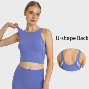 China Outerwear Training Running Sports Bra High Neck Female Yoga Vest With Pad factory