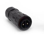 Black DC Waterproof Power Connector M25 Panel Mount Nylon PA66