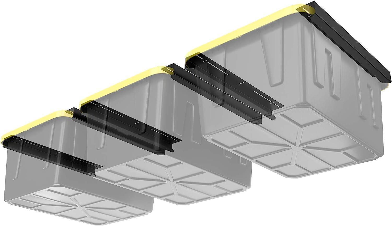 Metal Overhead Storage Bin Rack for Garage Ceiling Black Ceiling Rails for Garage