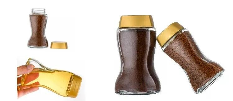 Clear Glass Coffee Jars Coffee Bean Tea Food Container With Plastic Lid