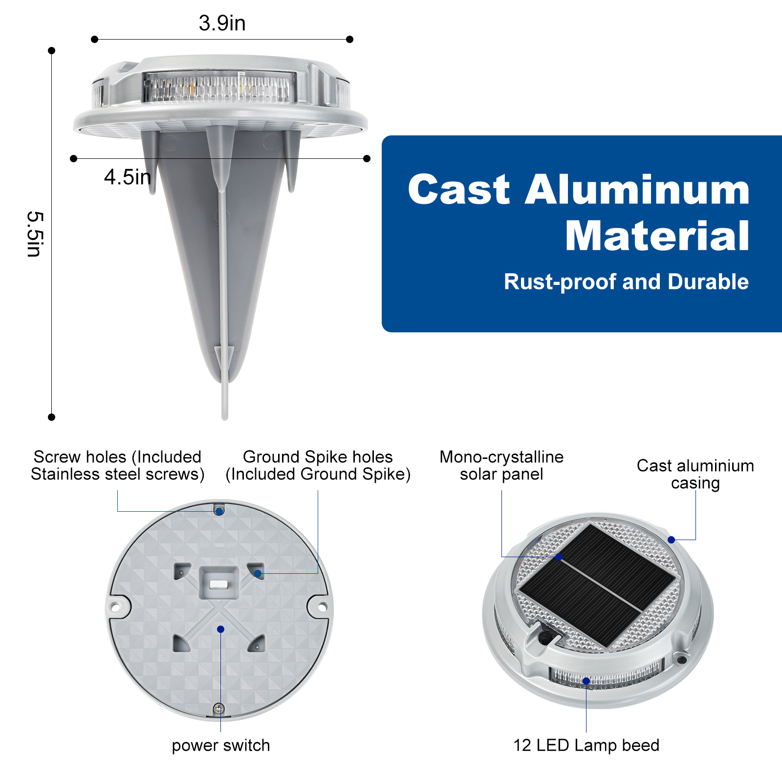 Quick and Easy Outdoor Solar Deck Light with Aluminum PC Construction