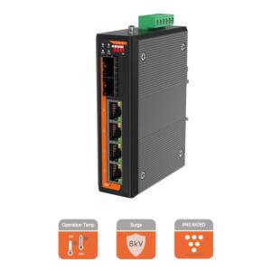 China Managed Industrial Fiber Switch with PoE IEEE802.3af/at/bt 90W in Compact Design factory