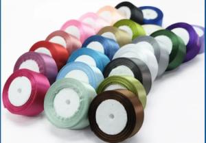 China Gift Packaging Custom Satin Ribbon Double Face / Single Face 100% Polyester Material factory