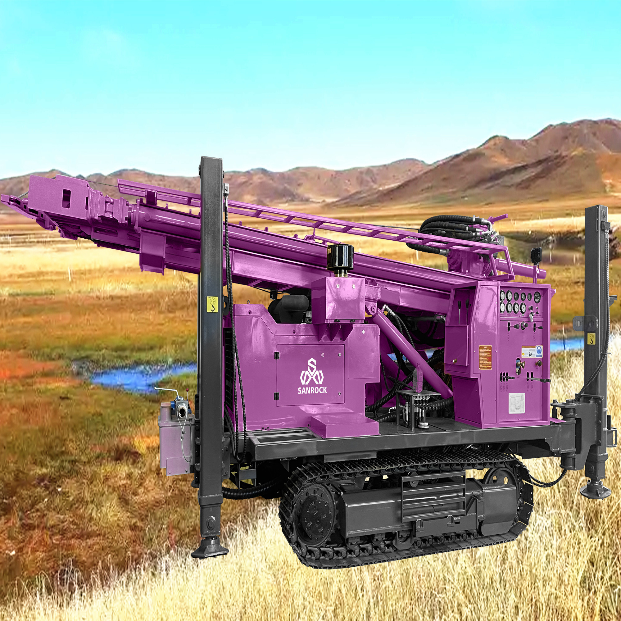 Portable Water Well Drilling Rigs Deep Well Drilling Machine Lifting Force 52T Water Well Drill Rig