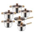 Amazon Multifunctional Kitchen Cookware Silver Cooking Pot Set Stainless Steel