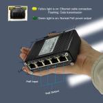IP40 Industrial PoE Extender 1 Port 802.3bt PoE To 4 Port 802.3 Af / At Gigabit