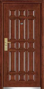 China steel wood security armored door factory