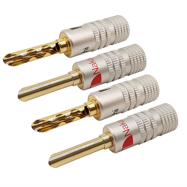 Practical Copper Nakamichi Speaker Plugs , Male Nakamichi Banana Connectors
