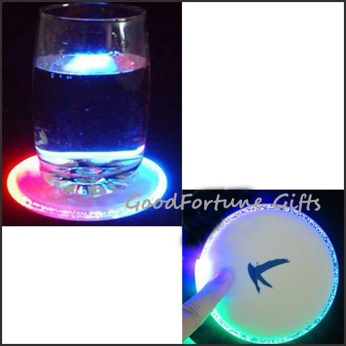 Promotion customed led flash coaster mugs cup beer pads mat gift supplier