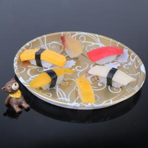China Custom Printed Serving Round Plastic Sushi Tray factory