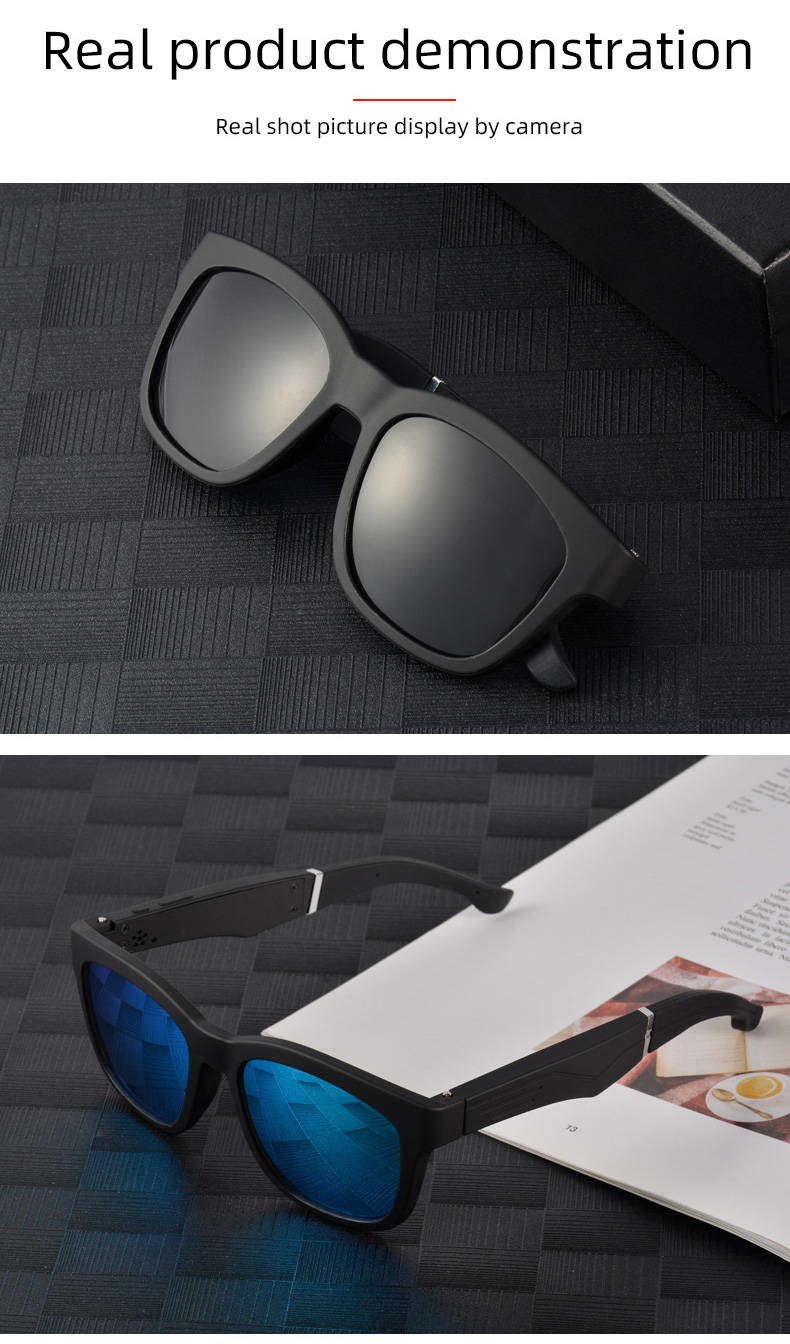 Noise Canceling Smart Bluetooth Sunglasses UV Protection With Speakers