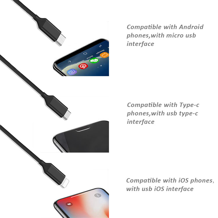 Durable 3 In 1 Multifunctional USB Cable OD 3.5mm