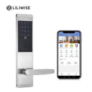 China Bluetooth APP Access Code Airbnb Apartment Door Lock Silver Zinc Alloy Material factory
