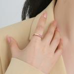 hypoallergenic 0.14cm 2 Gram Sterling Silver Jewelry Rings Crystal Ring