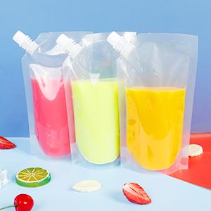 Stand-Up Liquor Bags, Drink Pouches, Concealable Alcohol Flask for Cold & Hot Drinks, Reusable