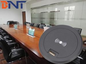 China hidden into desk mounted design for mobile phone wireless charger factory